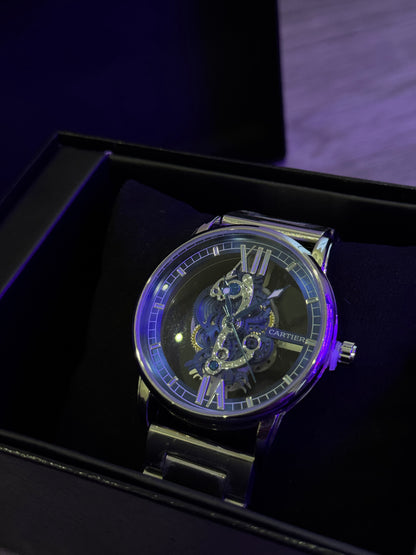 The Skeleton Round Dial Stainless Watch