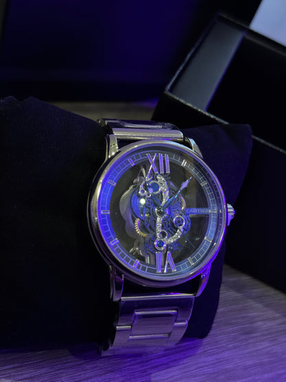 The Skeleton Round Dial Stainless Watch