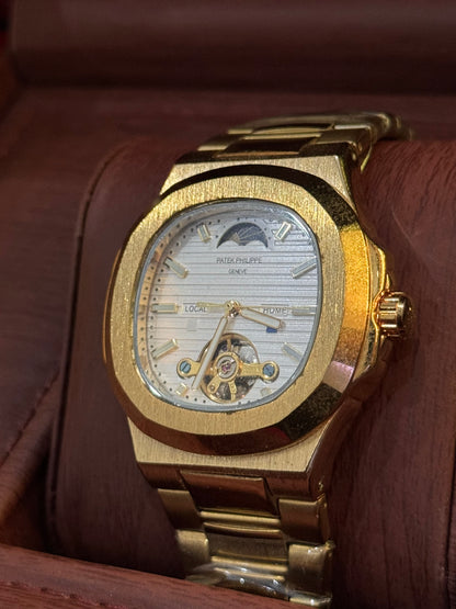 Rectangular Golden Patek Philippe automatic