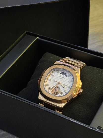 Rectangular Golden Patek Philippe automatic